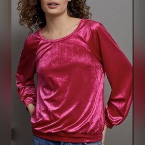 Anthropologie Maeve Candace Velvet Top Size XL
